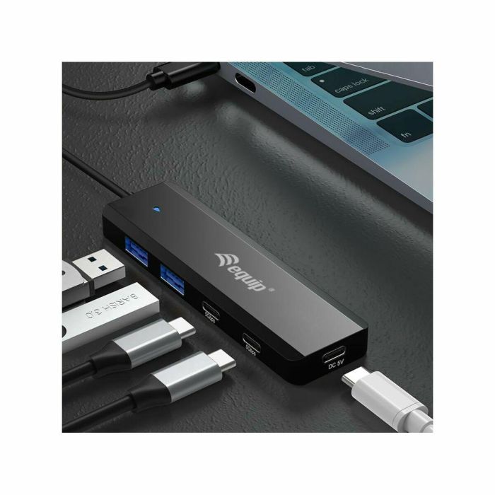 Equip Hub USB-C 3.2 Gen1 2xUSB-C 2xUSB-A Conector Alimentacion USB-C 5V/2A 2