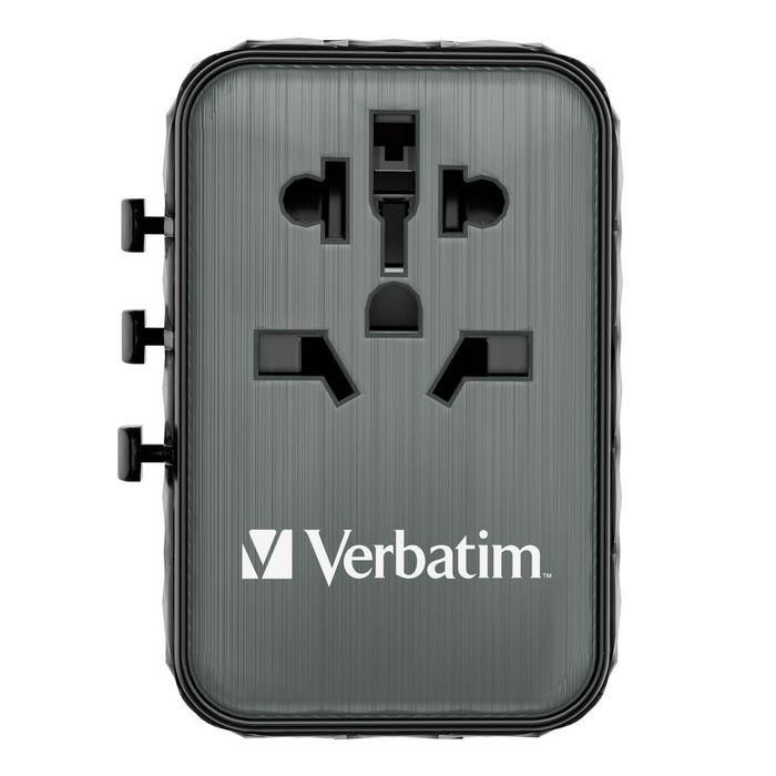 Verbatim Adaptador Universal de Viaje UTA-05 con 2 Puertos USB-C y 2 Puertos USB-A, Carga Rápida
