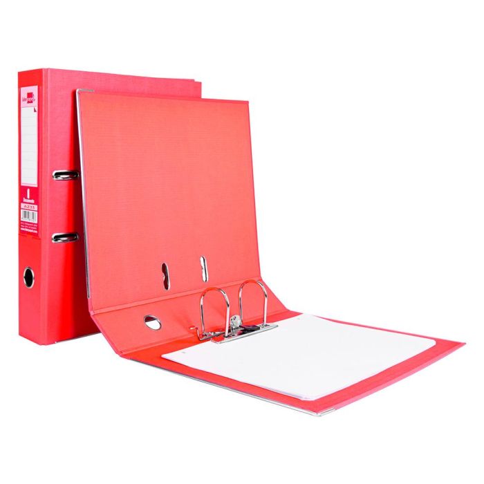 Archivador De Palanca Liderpapel Folio Documenta Forrado Pvc Con Rado Lomo 75 mm Rojo Compresor Metalico 6 unidades 8