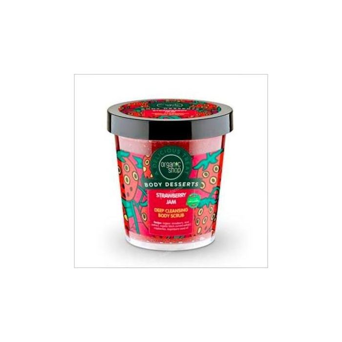 ORGANIC SHOP Exfoliante Corporal Profundo Mermelada de Fresa 450ml - Piel Suave y Elástica con Grosella Negra y Açaí