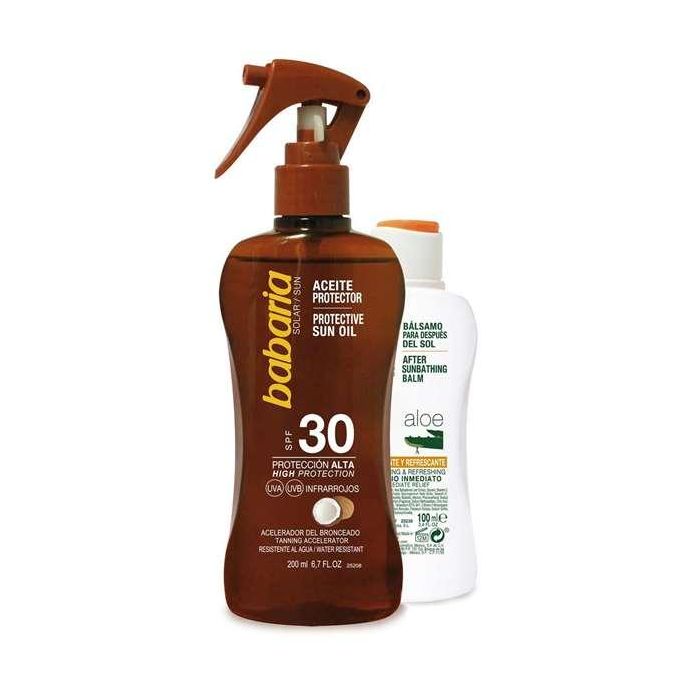 Babaria Aceite Solar Coco Bronceador SPF30 Corporal Spray 200ml + After Sun Aloe Vera Calmante 100ml Lote 2 pz 3