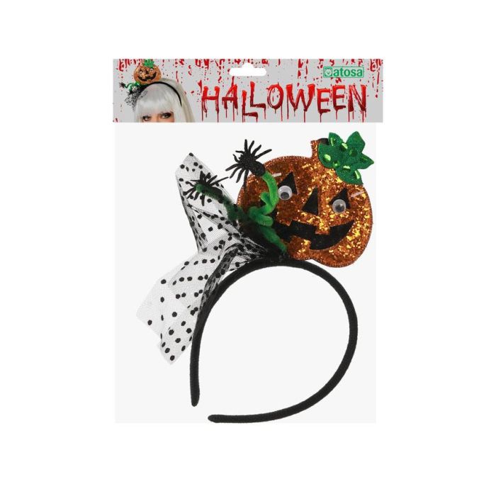 Diadema Calabaza Brillante Halloween Mujer Adulto 1