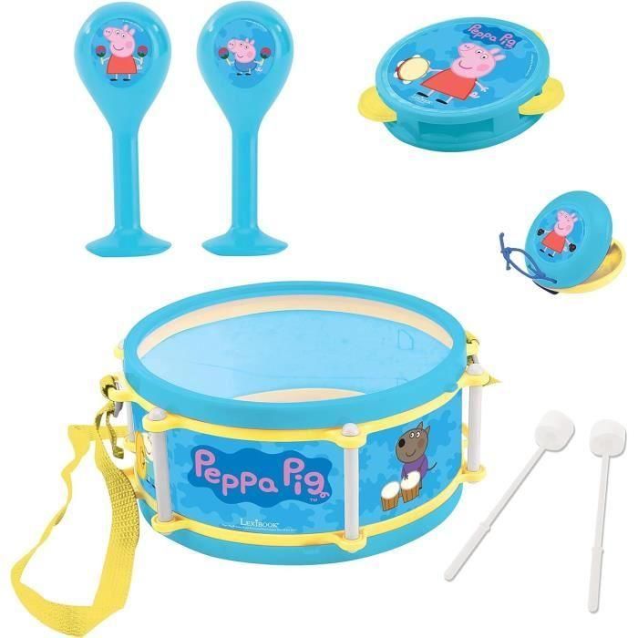 Lexibook - Set musical de Peppa Pig - 7 instrumentos - Almacenamiento en el tambor Lexibook - Set musical de Peppa Pig - 7 instrumentos - Almacenamiento en el tambor