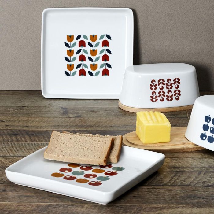 Home Deco Factory Plato Cuadrado Decoración Retro 18x18 cm 4