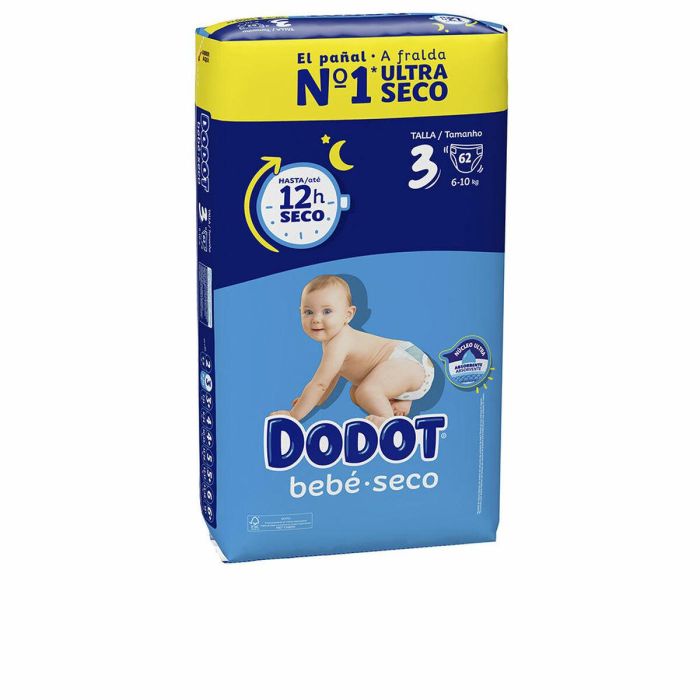 Dodot Etapas Pañales Talla 3 (6-10 kg) 62 Unidades - Hasta 12h de Sequedad, Canales de Aire y Ajuste Dinámico