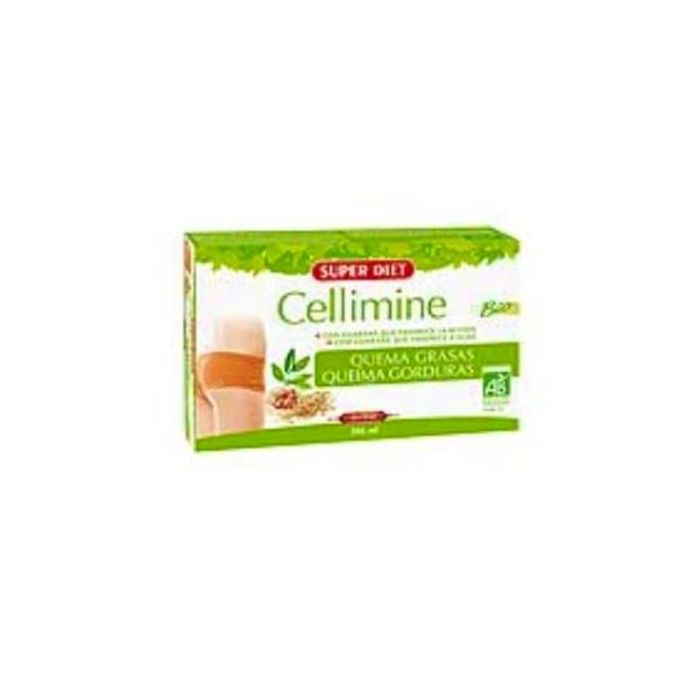 SUPERDIET Cellimine Quemagrasas, 20 Ampollas, con Té Verde y Guaraná, ayuda a quemar grasas