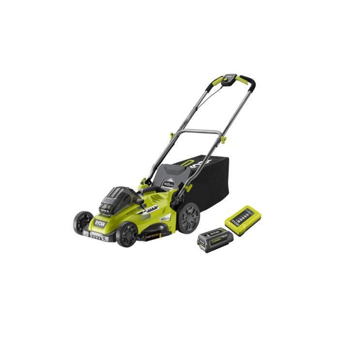 Ryobi RYO1704738964633 Cortacésped de Empuje Inalámbrico 36V Litio+ con Batería 5.0Ah y Cargador - Corte Ø 40 cm - Mulching