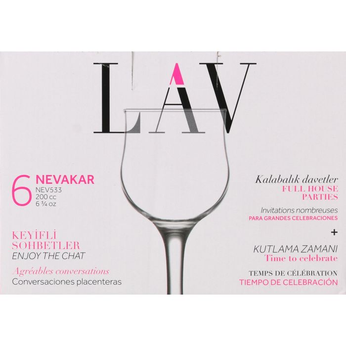 Lav Set 6 Copas Vino Blanco 200 cc (4 Cajas) 1