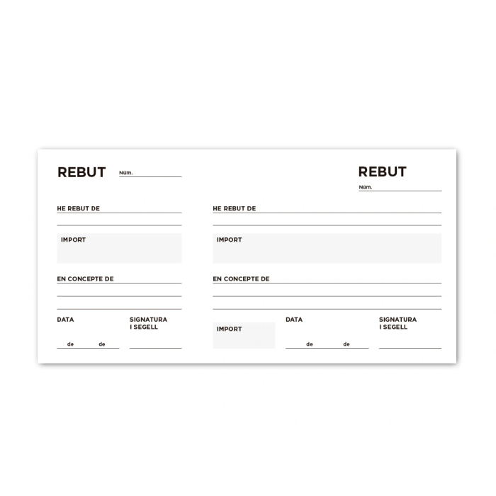 Liderpapel T105 Talonario Recibos Original con Matriz en Catalán 205x105 mm 2