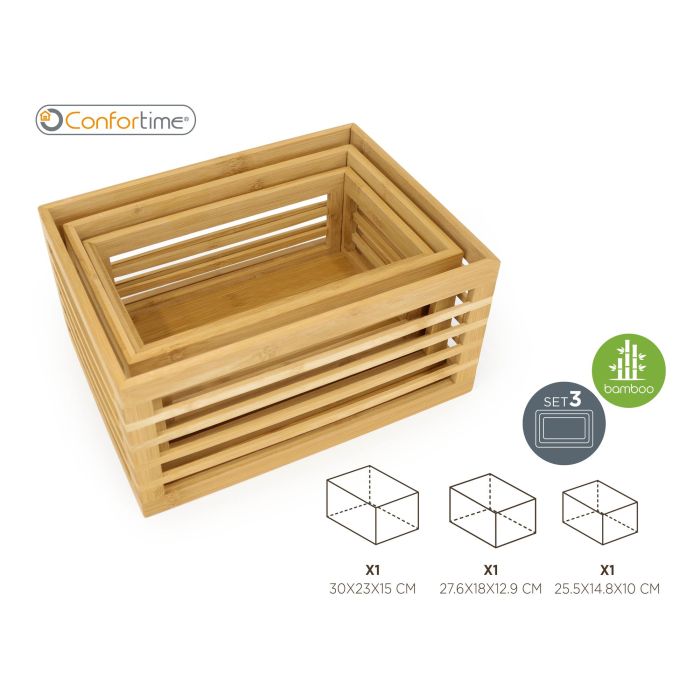 Set de 3 Cajas de Bambú para Organizar - Confortime (4 Cajas) 8 Set de 3 Cajas de Bambú para Organizar - Confortime (4 Cajas) 8
