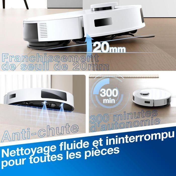 Aspiradora robot ECOVACS DEEBOT N20 PLUS, tecnología PureCyclone con depósito de polvo sin consumibles, 8000 Pa 3 Aspiradora robot ECOVACS DEEBOT N20 PLUS, tecnología PureCyclone con depósito de polvo sin consumibles, 8000 Pa 3