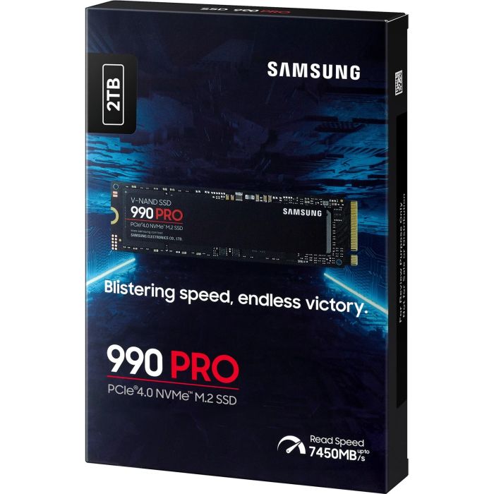 Samsung 990 PRO SSD Interno Alto Rendimiento V-NAND MLC 2 TB M.2 NVMe PCIe 4.0, 7450 MB/s Lectura, 6900 MB/s Escritura 6