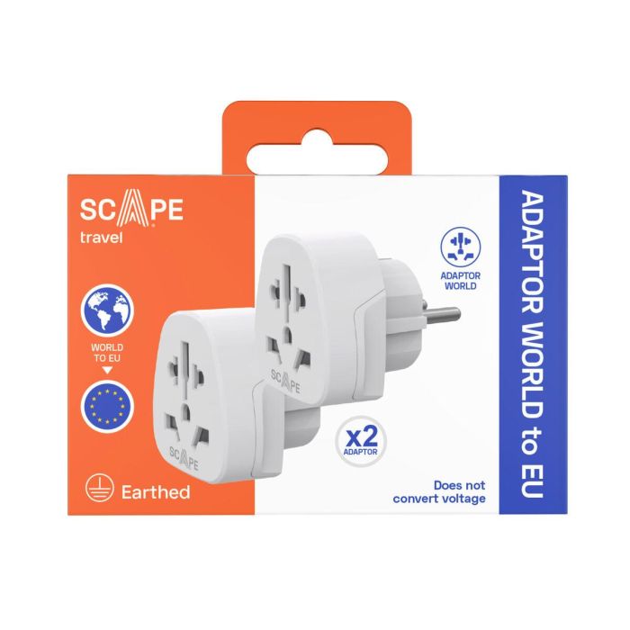 Scape Travel Set de 2 Adaptadores de viaje Internacional a Schuko 4