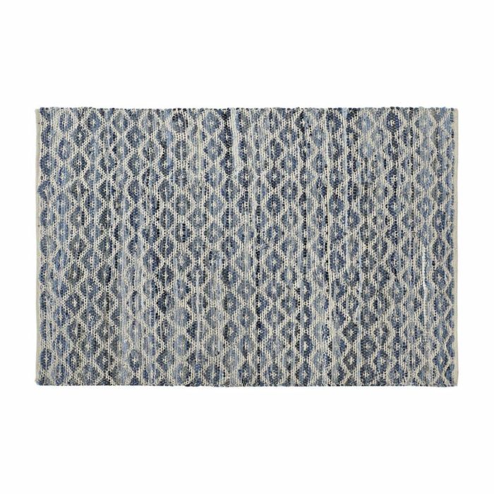 Alfombra Boho DKD Home Decor Azul Blanco 180 x 1 x 120 cm Alfombra Boho DKD Home Decor Azul Blanco 180 x 1 x 120 cm