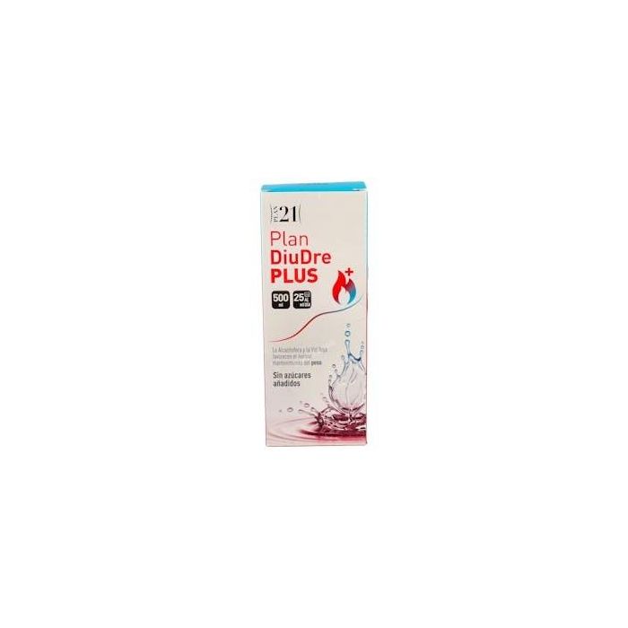 Plan 21 Diudre Plus con Alcachofera y Vid Roja para Control de Peso, Suplemento Diurético en Formato Líquido 500ml