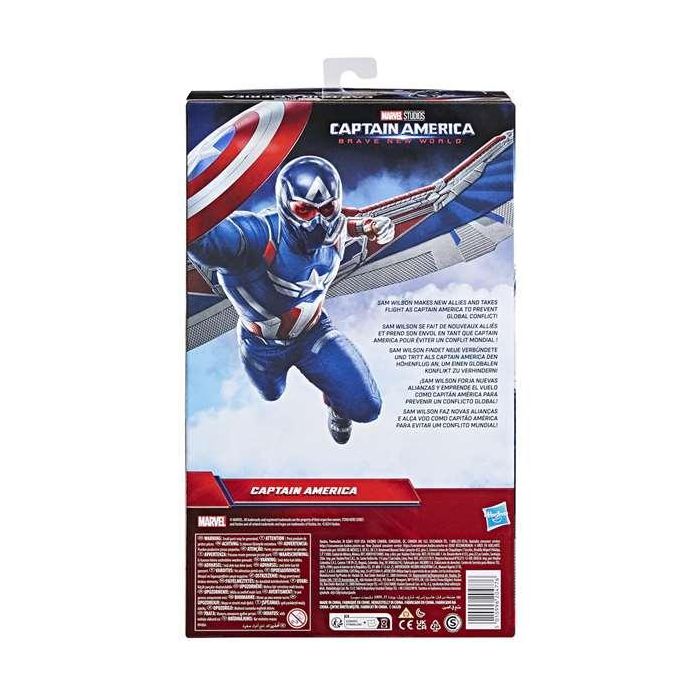 Hasbro F9301 Figura Deluxe de Acción Capitán América Titan Hero 30 cm con Escudo y Alas Removibles | Colección Marvel Avengers 1