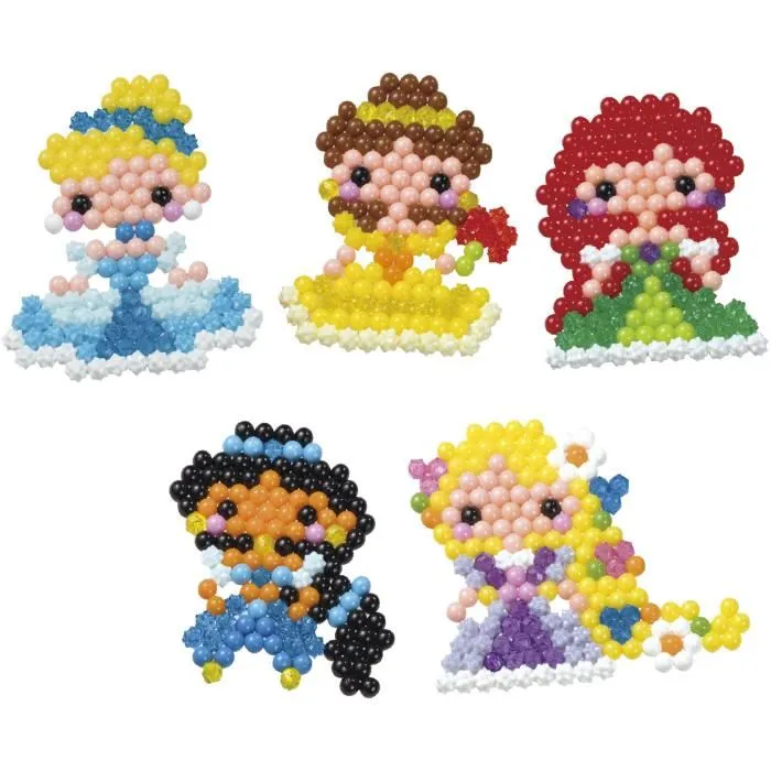 Aquabeads Set Cuentas Princesas Disney 31606 para Crear a Arielle, Rapunzel, Bella, Cenicienta y Jasmine 1