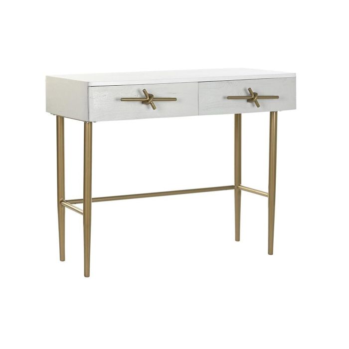 Recibidor DKD Home Decor Blanco Dorado 90 x 45 x 74 cm Recibidor DKD Home Decor Blanco Dorado 90 x 45 x 74 cm