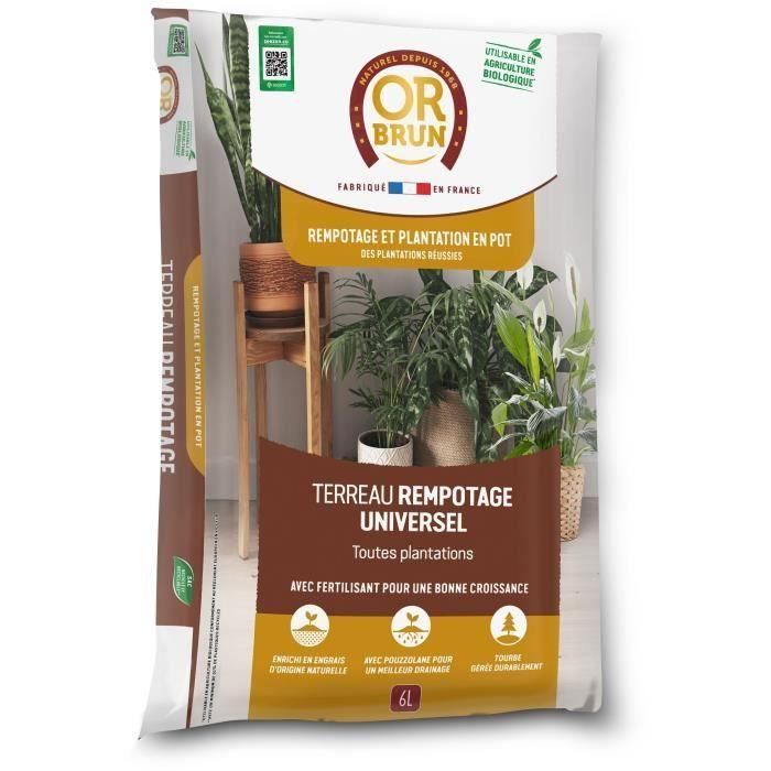 Tierra universal para macetas - BROWN GOLD - OBRTREM6U - 6L - Mejora el crecimiento Tierra universal para macetas - BROWN GOLD - OBRTREM6U - 6L - Mejora el crecimiento