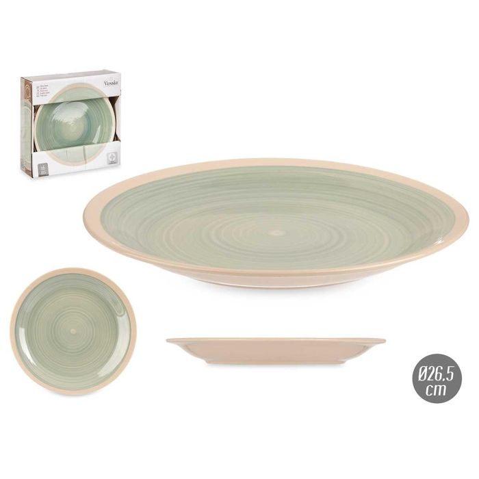 Plato Llano Grande Gres Verde Borde 26,5Cm Vessia (24 Unidades) Plato Llano Grande Gres Verde Borde 26,5Cm Vessia (24 Unidades)