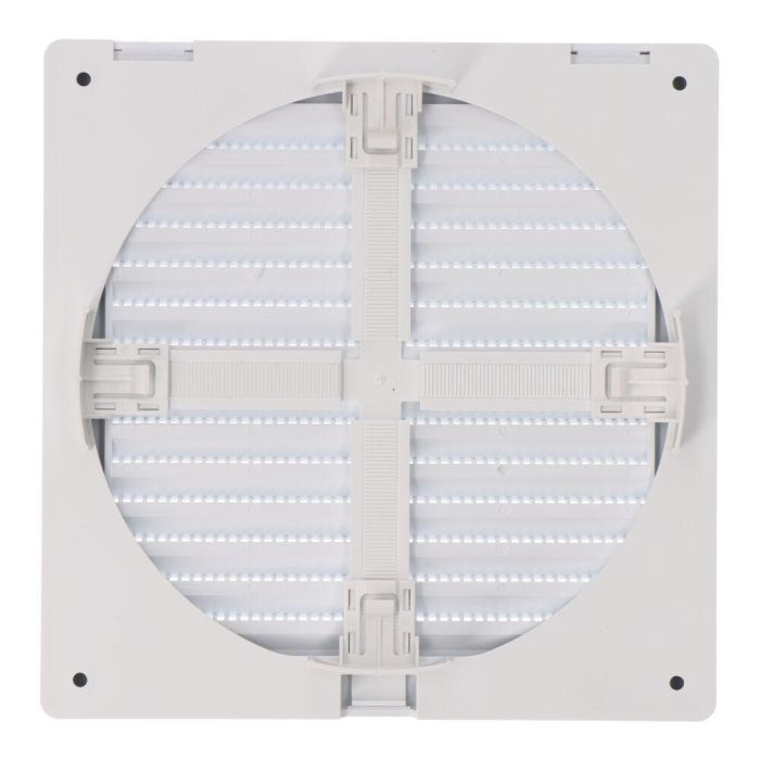 Edm Rejilla ventilación cuadrada empotrable ajustable ø 80-150 mm con mosquitera ABS blanca 170x170x11,5mm 1