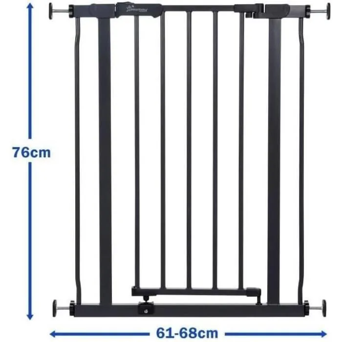 Dreambaby Barrera de seguridad a presión AVA DRE9312742893361 Doble cierre Antracita 61-68 x 75 cm 1