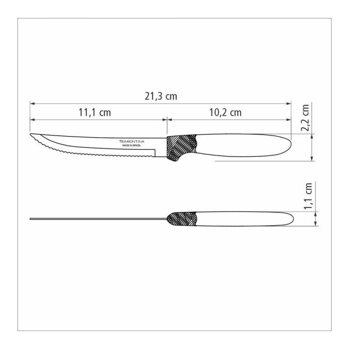 Tramontina Cubiertería 30 Piezas Negro Acero Inoxidable Mango Polipropileno 8