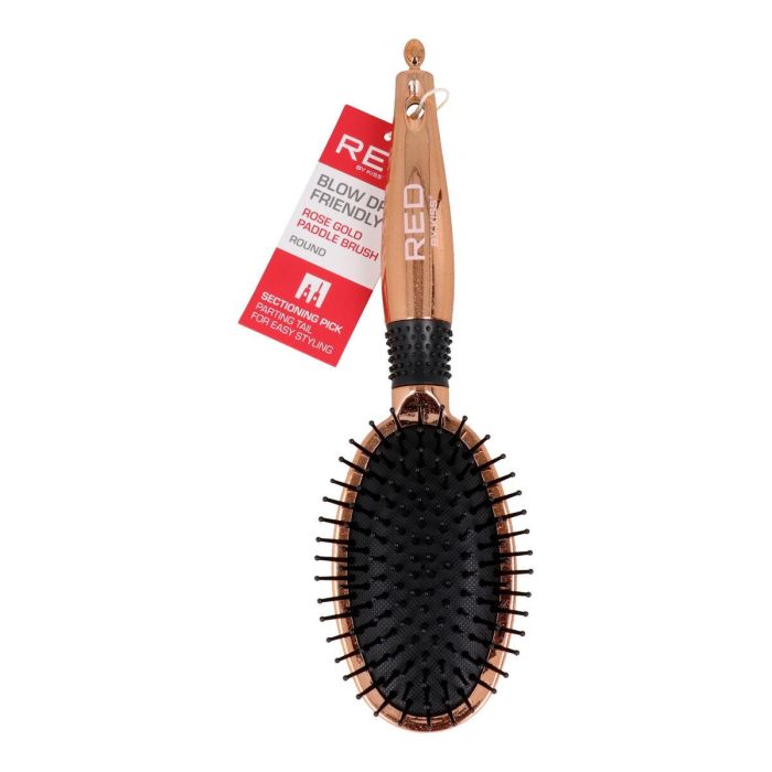 Red Kiss Rose Gold Paddle Brush Round Red Kiss Rose Gold Paddle Brush Round