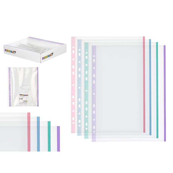 Set 25 Fundas Transparentes Color Folio Pincello 25X0CM (48 Unidades) Set 25 Fundas Transparentes Color Folio Pincello 25X0CM (48 Unidades)