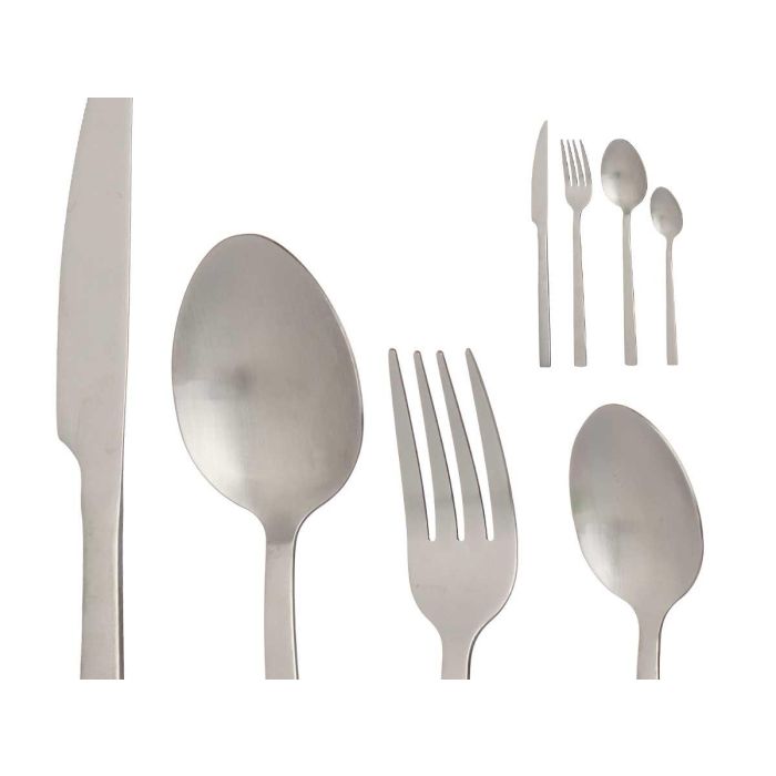 Kinvara Set 16 Piezas Cubiertos de Mesa de Acero Inoxidable Plata Mate, Cuchillo 23 cm, Caja 17.2x24x0.5 cm (6 Unidades) 1 Kinvara Set 16 Piezas Cubiertos de Mesa de Acero Inoxidable Plata Mate, Cuchillo 23 cm, Caja 17.2x24x0.5 cm (6 Unidades) 1