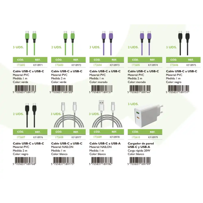 Q-connect Expositor de Mesa para Cables y Cargadores 48 Unidades Surtidas Android iOS 1