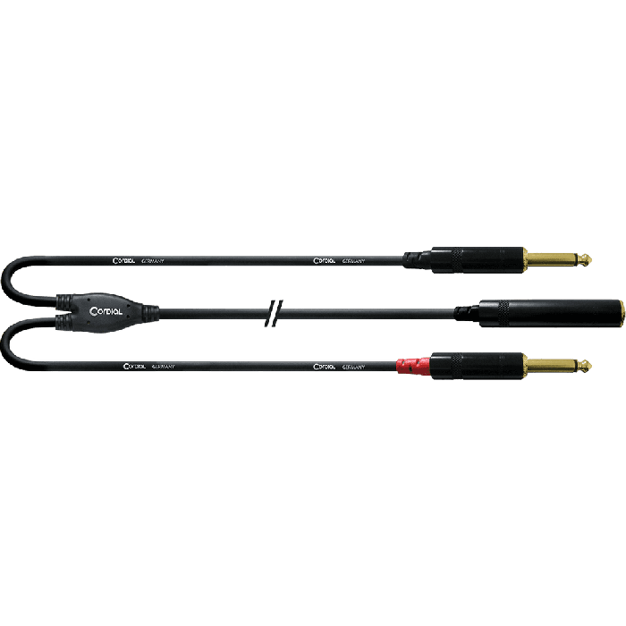 Cable Y Jack Estéreo Hembra/2 Jacks Mono Macho 30 Cm Cable Y Jack Estéreo Hembra/2 Jacks Mono Macho 30 Cm