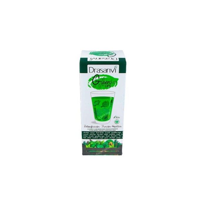 DRASANVI Green Life Líquido 500ml con Alcachofa y Cardo Mariano, Función Hepática y Detox con Sabor Limón