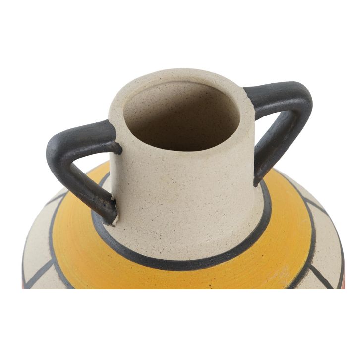 DKD Home Decor Jarrón Boho Terracota Multicolor Cerámica 13.4 x 15.6 x 13.4 cm (2 Unidades) 2