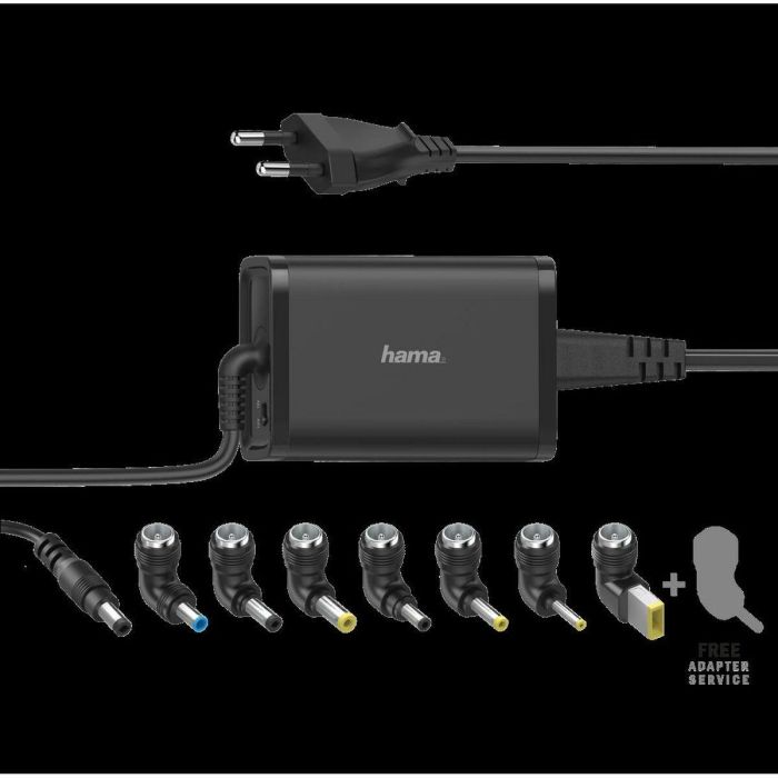 Hama Fuente de Alimentación Universal Portátil 65 W Compatible con Acer, Asus, Dell, HP, Lenovo y Más
