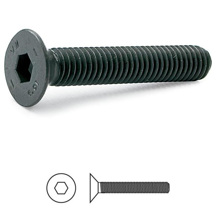 Tornillo Rosca Metal Allen Din 7991 Negro Metrica M-10 Largo 90Mm Ucafix Tornillo Rosca Metal Allen Din 7991 Negro Metrica M-10 Largo 90Mm Ucafix