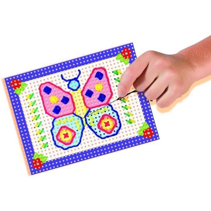 Ses Creative SU CREATIVO Kit Aprendo a Bordar - Gato, Mariposa, Caballo, Perro - Tarjetas Preimpresas Perforadas para Niños +3 años 4