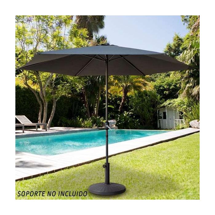 Parasol terraza 300 cm con chimenea y mástil de aluminio 3,8 cm color antracita 5 Parasol terraza 300 cm con chimenea y mástil de aluminio 3,8 cm color antracita 5