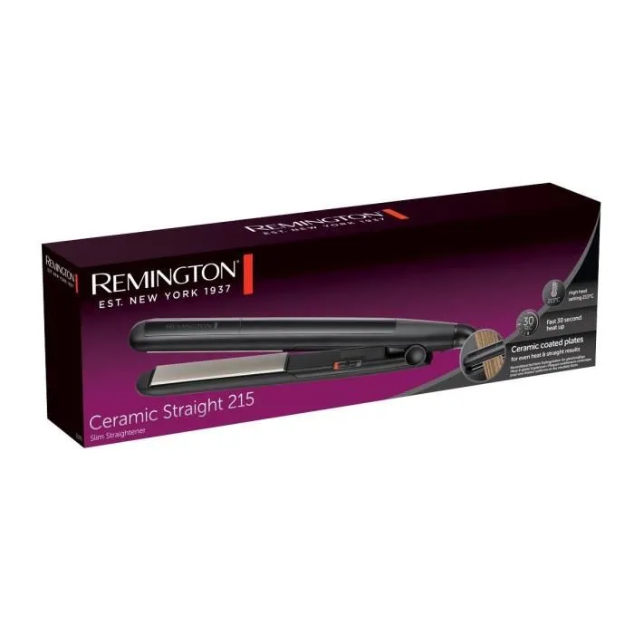 Remington Plancha de Pelo Recta S1370, Revestimiento Cerámico, Temperatura Máxima 215°, Parada Automática 2