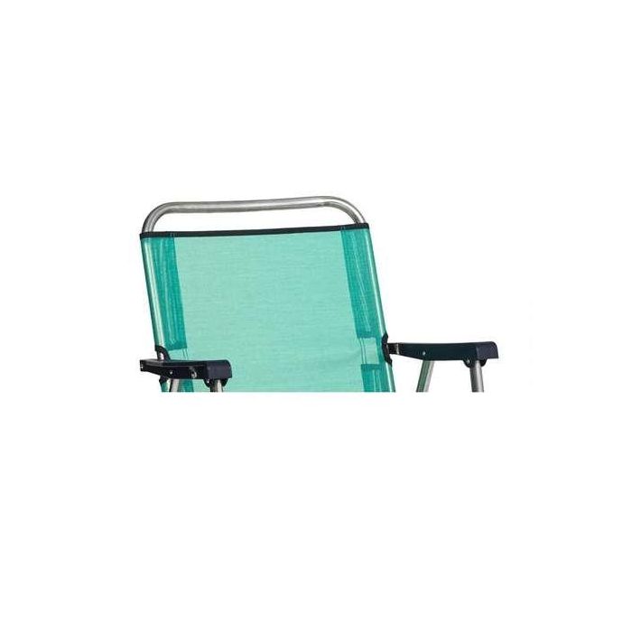 Silla playa aluminio fija con respaldo bajo color verde 57x78x57 cm 2 Silla playa aluminio fija con respaldo bajo color verde 57x78x57 cm 2
