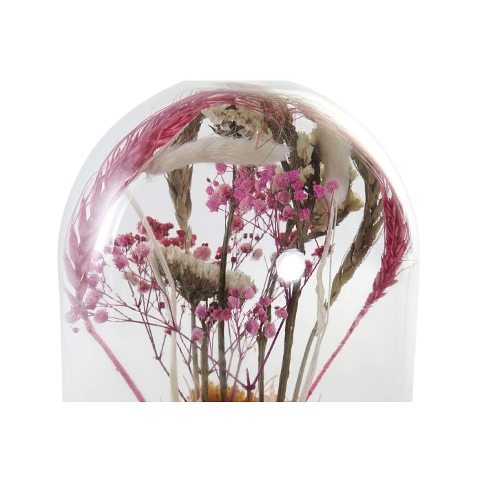 DKD Home Decor Centro de Mesa Floral Decoración Shabby con Flor Seca, Cristal y MDF Color Natural 26x17x17 cm 1