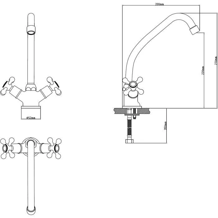 Edouard Rousseau Beverly Grifo de cocina mezclador - Sin ducha de mano - Gris cromo 2