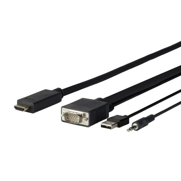 Vivolink Adaptador Pro VGA + Audio a HDMI 1M - Cable Convertidor 1920x1080p para Integración Pro AV