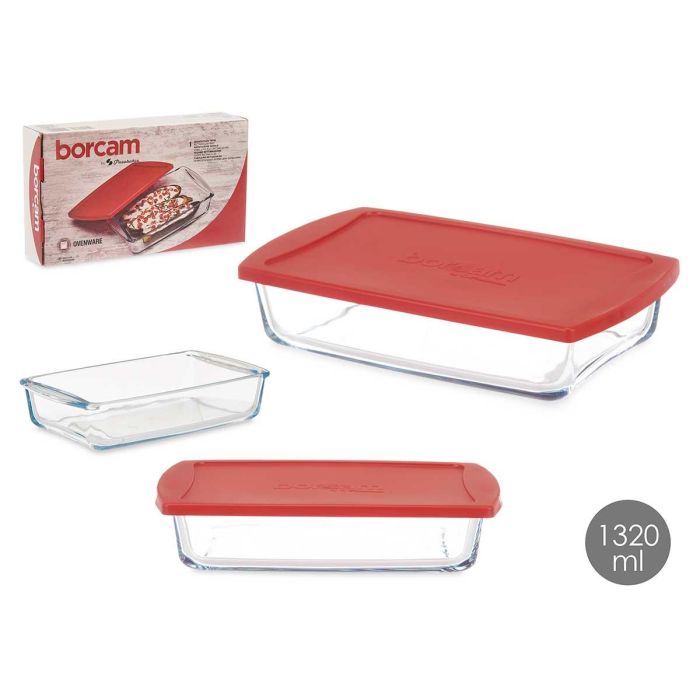 Pasabahce Bandeja Rectangular de Vidrio con Tapa 1320ml Borcam 26.3x15.5x6cm (Set de 4) 0 Pasabahce Bandeja Rectangular de Vidrio con Tapa 1320ml Borcam 26.3x15.5x6cm (Set de 4) 0