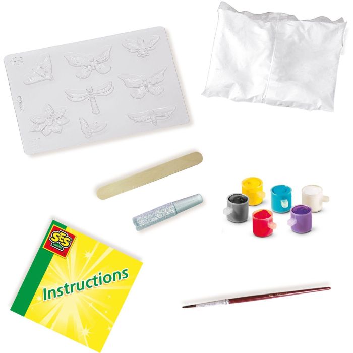 Ses Creative SES01131 Moldear y Pintar - Mariposa y Purpurina - Kit de Arte con Molde Grande, 6 Pinturas, Pincel, Purpurina y Escayola 1 Ses Creative SES01131 Moldear y Pintar - Mariposa y Purpurina - Kit de Arte con Molde Grande, 6 Pinturas, Pincel, Purpurina y Escayola 1