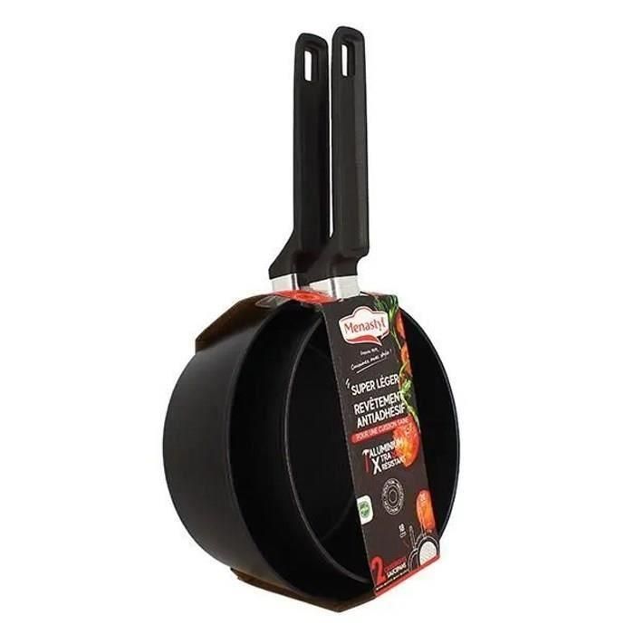 Juego de 2 cacerolas - MENASTYL - 6020298 - Aluminio - 18 y 20 cm - Todo tipo de fuegos, incluida inducción 1 Juego de 2 cacerolas - MENASTYL - 6020298 - Aluminio - 18 y 20 cm - Todo tipo de fuegos, incluida inducción 1