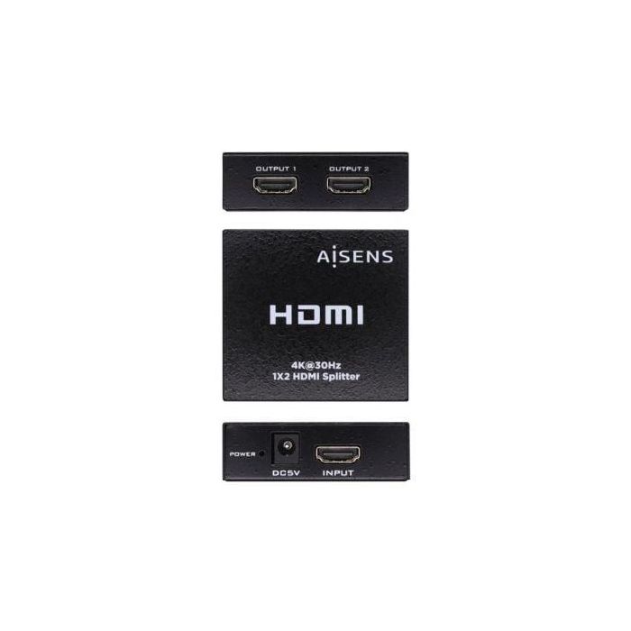 Aisens Duplicador Hdmi 4K@30Hz 1x2 Con Alimención Negro 1 Aisens Duplicador Hdmi 4K@30Hz 1x2 Con Alimención Negro 1