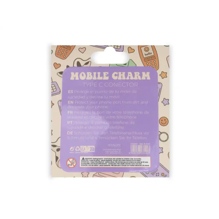 Wondee Charm Protector para Puerto Type-C, Accesorio Decorativo de Fresa y Rana para Móvil, 25x10x20 mm