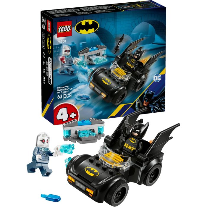 LEGO 76301 Set de Construcción DC Comics Batman y Batmóvil vs. Mr. Freeze con Minifiguras de Batman y Mr. Freeze, +4 años 4