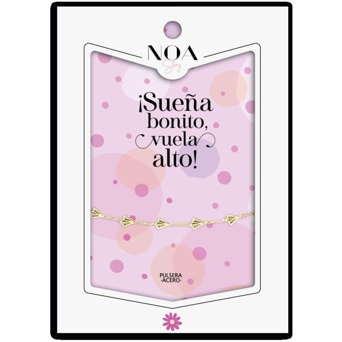 NOA STORY Pulsera Aviones Papel acero dorado
